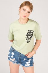 Kadın Baskılı T-Shirt Çağla - 1