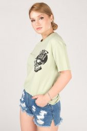 Kadın Baskılı T-Shirt Çağla - 2