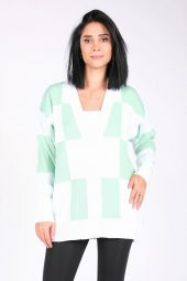 Kadın Düğmeli Hırka Ekru - 1