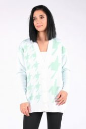 Kadın Düğmeli Hırka Ekru - 1