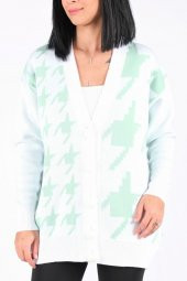 Kadın Düğmeli Hırka Ekru - 4