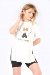 Kadın Disney Halloween Baskı T-Shirt Ekru - 2