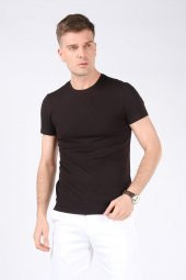 Erkek Sıfır Yaka Petek Dokuma T-Shirt Siyah - 1