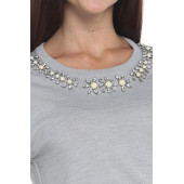 Solo Kristal Taş İşlemeli Triko Kazak A19A201-1 - 4