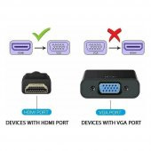 PrimeX PX-1240S Dijital HDMI to VGA 30cm Görüntü Çevirici Aparat  Siyah - 5