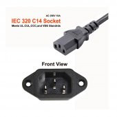 IC-212 C14 Power Soket Erkek Kulaklı 220V Lehim Tip - 5 Adet thumbnail 5