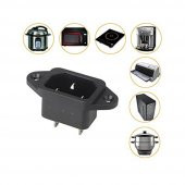 IC-212 C14 Power Soket Erkek Kulaklı 220V Lehim Tip - 5 Adet thumbnail 6