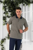 NEHİR by Faruk Ülker Polo Yaka Cepli Desenli Merserize Süperfine Cotton Erkek T-Shirt thumbnail 7