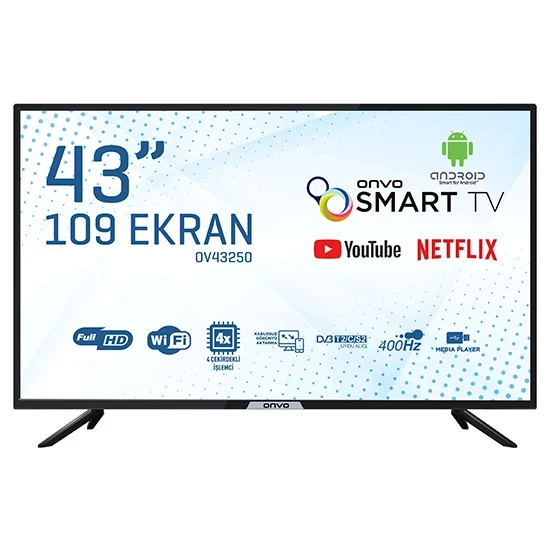 Onvo OV43250 Full HD 43" 109 Ekran Uydu Alıcılı Android Smart LED TV - 1
