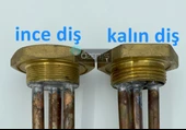 1-1/4'' Meşale Çay Kazanı Rezistansı Kıvrık Bakır 2000W  Kalın Diş Kapak İstiyorum Termostatsız - 2