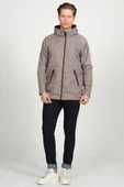 Erkek Dik Yaka Kapüşonlu Fermuarlı Rüzgar ve Su Geçirmez Baharlık İnce Yağmurluk - 8