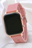 Genç Kız Kadın Saat Pembe Kordon Rose Kasa Led Dijital Ekran ST-304103 thumbnail 4