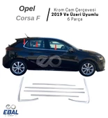 Opel Corsa F Krom Cam Çerçevesi 6 parça 2019 ve üzeri P.Çelik - 1