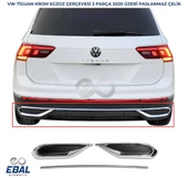 VW Tiguan Krom Egzoz Görünümü Difüzör 3 prç. 2020 ve üzeri thumbnail 1