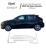 Opel Corsa F Krom Cam Çerçevesi 6 parça 2019 ve üzeri P.Çelik - 2