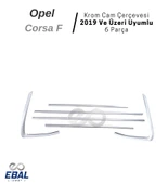 Opel Corsa F Krom Cam Çerçevesi 6 parça 2019 ve üzeri P.Çelik - 5