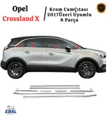 Opel Crossland X Krom Cam Çıtası 8 Parça 2017 ve Sonrası P.Çelik thumbnail 2
