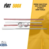 Fiat 500X Krom Cam Çıtası 4 kapı  2014 üzeri Paslanmaz Çelik thumbnail 5