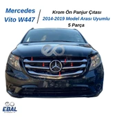 Mercedes Vito W447 Krom Ön Panjur 5 Prç. 2014-2019 Model Arası Uyumlu P. Çelik - 2