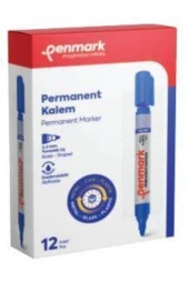 Penmark Permanent Marker Yuvarlak Uçlu Mavi Koli Kalemi (12 Li Paket) thumbnail 2