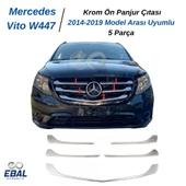 Mercedes Vito W447 Krom Ön Panjur 5 Prç. 2014-2019 Model Arası Uyumlu P. Çelik - 1