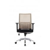 Herkese Mobilya Carina Kahverengi Fileli Krom Çalışma Koltuğu Ofis Koltuğu - 1