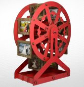 AHŞAP KIRMIZI RENK DEĞİRMEN RESİM ÇERÇEVE 41cm*30cm - 1