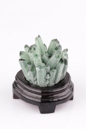 Fake Green Quartz Doğal Taş Standlı Parça - 1