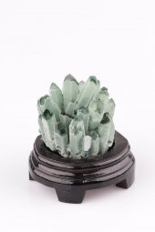 Fake Green Quartz Doğal Taş Standlı Parça - 2