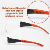 İş Güvenlik Gözlüğü Antifog Buğulanmaz  Çapak Gözlük S500 Şeffaf - 3