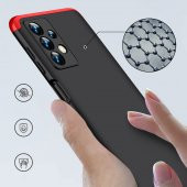 KNY Samsung Galaxy A23 Kılıf 3 Parça 360 Ays Kapak Siyah - Kırmızı - 3