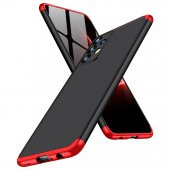 KNY Samsung Galaxy A23 Kılıf 3 Parça 360 Ays Kapak Siyah - Kırmızı - 4