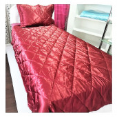 TEK KİŞİLİK SATEN YATAK ÖRTÜSÜ-BORDO - 2