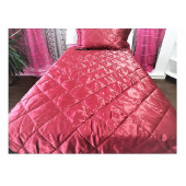 TEK KİŞİLİK SATEN YATAK ÖRTÜSÜ-BORDO - 4