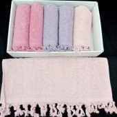 Çeyizlik günlük püsküllü havlu seti 50 x 90 cm 6 adet - 1