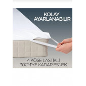 Sıvı  geçirmez  Çift  Kişilik  Yatak   Alezi  Yatak  Koruyucu  Çarşaf  Pamuklu  Beyaz  Renk   160 x 200 - 10