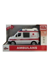 Ctoy Işıklı Ve Sesli Sürtmeli Polis Ve Ambulans Minibüs 1:16 (Karışık Model 1 Adet) thumbnail 1