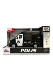 Ctoy Işıklı Ve Sesli Sürtmeli Polis Ve Ambulans Minibüs 1:16 (Karışık Model 1 Adet) thumbnail 2