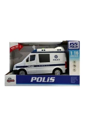 Ctoy Işıklı Ve Sesli Sürtmeli Polis Ve Ambulans Minibüs 1:16 (Karışık Model 1 Adet) thumbnail 3