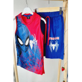 Erkek Çocuk Örümcek Adam Spiderman Baskılı Maskeli Kolsuz Takım - 2