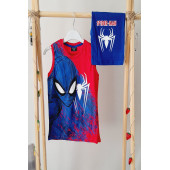 Erkek Çocuk Örümcek Adam Spiderman Baskılı Maskeli Kolsuz Takım - 3