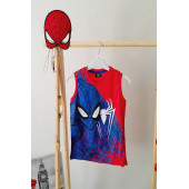Erkek Çocuk Örümcek Adam Spiderman Baskılı Maskeli Kolsuz Takım - 5