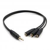PrimeX PX-3AUX 3 Lü Stereo Çoklayıcı, 3 x 3.5 mm Aux, 1 giriş 3 çıkış 3.5mm jak Kablo - 1