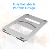 Promate Deskmate-3 Laptop Standı Ayarlanabilir Alüminyum Dizüstü Bilgisayar Notebook Için Kaymaz Gümüş - 3