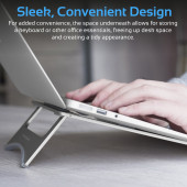 Promate Deskmate-3 Laptop Standı Ayarlanabilir Alüminyum Dizüstü Bilgisayar Notebook Için Kaymaz Gümüş - 7