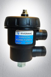 Rivermag Manyetik Kombi Filtresi Eko Ev Tipi Kireç Önleyici Tortu ve Pas Tutucu - 1