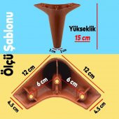 Lüks Mobilya Kanepe Sehpa TV Ünitesi Koltuk Ayağı 15 cm Kahverengi Ahşap Desenli Baza Ayak - 2