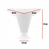 Mobilya Kanepe Koltuk Ünite Puf Ayağı 12 cm Beyaz Baza Ayak thumbnail 3