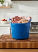 Mavi, Esnek Plastik Kova – 42 Litre, Kurban Kovası, Esneyebilen Oyuncak ve Çamaşır Sepeti thumbnail 3