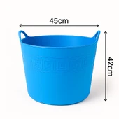 Mavi, Esnek Plastik Kova – 42 Litre, Kurban Kovası, Esneyebilen Oyuncak ve Çamaşır Sepeti thumbnail 7